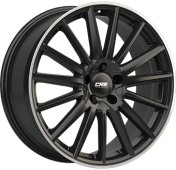 Alu kola CMS C23, 20x8 5x112 ET39, černá lesklá + leštěný límec (zátěžová)