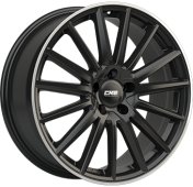 Alu kola CMS C23, 17x7.5 5x114.3 ET48, černá lesklá + leštěný límec