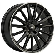 Alu kola CMS C23, 18x8 5x112 ET48, černá lesklá + leštěný límec