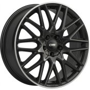 Alu kola CMS C25, 17x7 5x108 ET48, černá lesklá + leštěný límec