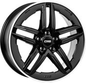 Alu kola CMS C29-AERO, 19x8.5 5x108 ET45, černá lesklá + leštěný límec (zátěžová)