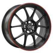 Alu kola INTER ACTION PHOENIX, 17x7 4x100 ET40, černá lesklá s červenou linkou