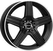 Alu kola MAK LEWIS-D, 20x9.5 5x112 ET35, černá lesklá + leštěný límec (zátěžová)