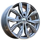 Alu kola Racing Line 6408, 16x6.5 5x130 ET56, šedivá + leštění (zátěžová)