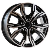 Alu kola Racing Line 6408, 16x6.5 5x130 ET56, černá + leštění (zátěžová)