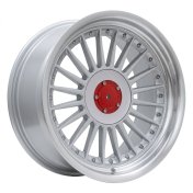 Alu kola Racing Line 7307F, 17x8 5x120 ET20, stříbrná + leštěný límec