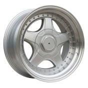 Alu kola Racing Line 7813F, 17x8.5 5x120 ET20, stříbrná + leštěný límec