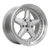 Alu kola Racing Line 7961F, 17x7.5 4x100 ET30, stříbrná + leštěný límec