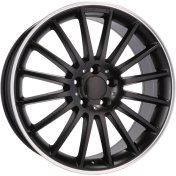 Alu kola Racing Line A1020, 17x7.5 5x112 ET40, černá matná + leštěný límec