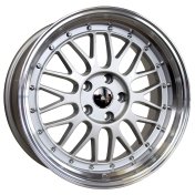 Alu kola Racing Line A1025, 18x9 5x120 ET15, stříbrná + leštěný límec