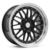 Alu kola Racing Line A1025, 17x7.5 5x120 ET34, černá + leštěný límec