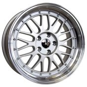Alu kola Racing Line A1025, 17x8.5 5x120 ET15, stříbrná + leštění