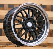 Alu kola Racing Line A1025, 18x9 5x120 ET35, černá + leštěný límec
