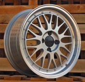 Alu kola Racing Line A1025, 17x7.5 4x100 ET35, stříbrná + leštěný límec