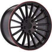 Alu kola Racing Line A1227, 20x10.5 5x130 ET40, černá matná + červený límec
