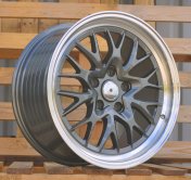 Alu kola Racing Line A1408, 18x9 5x120 ET20, šedivá + leštěný límec