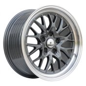 Alu kola Racing Line A1408, 18x8 5x120 ET30, šedivá + leštěný límec