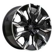 Alu kola Racing Line A5915, 21x10 5x112 ET46, černá + leštění (zátěžová)