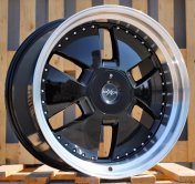 Alu kola Racing Line AT674, 20x9 5x112 ET30, černá + leštěný límec