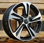 Alu kola Racing Line B1242, 16x6.5 5x110 ET40, černá + leštění