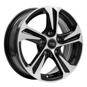 Alu kola Racing Line B1242, 16x6.5 4x100 ET40, černá + leštění
