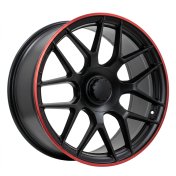 Alu kola Racing Line B1258, 20x9.5 5x112 ET42, černá matná + červený límec (zátěžová)
