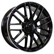 Alu kola Racing Line B1268, 17x7.5 5x112 ET35, černá + leštěný límec