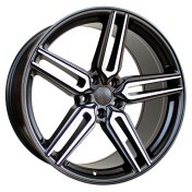 Alu kola Racing Line B1382, 20x9 5x120 ET35, Černá matná + leštění
