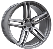 Alu kola Racing Line B1382, 20x9 5x120 ET35, šedivá matná + leštění