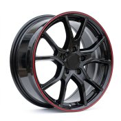 Alu kola Racing Line B1418, 17x7.5 5x114.3 ET45, černá s červenou linkou
