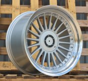 Alu kola Racing Line B1803, 18x10 5x120 ET15, stříbrná + leštěný límec