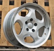 Alu kola Racing Line B2417, 17x9 5x120 ET17, stříbrná + leštěný límec