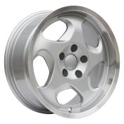 Alu kola Racing Line B2417, 17x8 5x120 ET15, stříbrná + leštěný límec