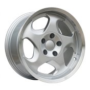 Alu kola Racing Line B2418, 17x8 5x120 ET15, stříbrná + leštěný límec
