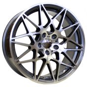 Alu kola Racing Line B5167, 19x8.5 5x120 ET35, šedivá + leštění (zátěžová)