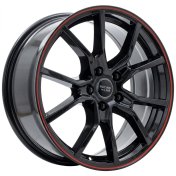 Alu kola Racing Line B5253, 17x7 5x105 ET40, černá s červenou linkou