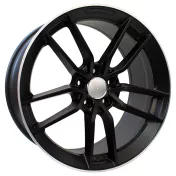 Alu kola Racing Line B5461, 19x8 5x112 ET43, černá matná + leštěný límec