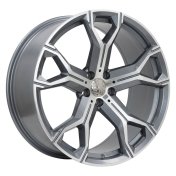 Alu kola Racing Line B5498, 22x9.5 5x112 ET37, šedivá matná + leštění (zátěžová)
