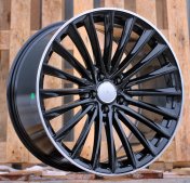 Alu kola Racing Line B5909, 20x8.5 5x112 ET40, černá + leštěný límec (zátěžová)