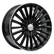 Alu kola Racing Line B5909, 19x9 5x112 ET45, černá + leštěný límec