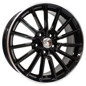 Alu kola Racing Line B5969, 18x8 5x112 ET42, Černá + leštěný límec