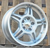 Alu kola Racing Line BK657, 17x8 5x120 ET35, stříbrná + leštěný límec