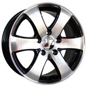 Alu kola Racing Line BK747, 16x7 5x108 ET46, černá + leštění (zátěžová)