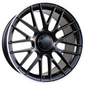 Alu kola Racing Line BK912, 19x9.5 5x112 ET45, černá matná + leštěný límec