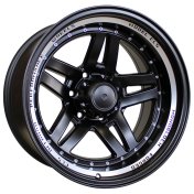 Alu kola Racing Line BK936, 18x10 6x139.7 ET-18, Černá matná + leštěný límec