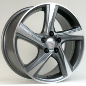 Alu kola Racing Line BY115, 18x7.5 5x108 ET49, šedivá + leštění