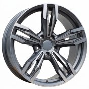 Alu kola Racing Line BY983, 18x8 5x120 ET30, šedivá + leštění
