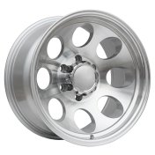 Alu kola Racing Line BY997, 15x10 6x139.7 ET-48, stříbrná + leštění