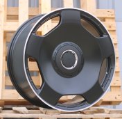 Alu kola Racing Line F5133, 22x10 5x130 ET36, černá matná + leštěný límec
