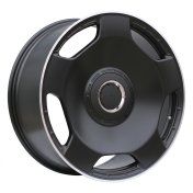 Alu kola Racing Line F5133, 22x10 5x112 ET46, černá matná + leštěný límec